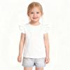 ZFZDRen 12M-7Y Toddler Baby Girls T Shirt Solid Color Blouse Ruffle Top Cotton Casual Tees Plain Shirt (18-24 Months, B048) view 2