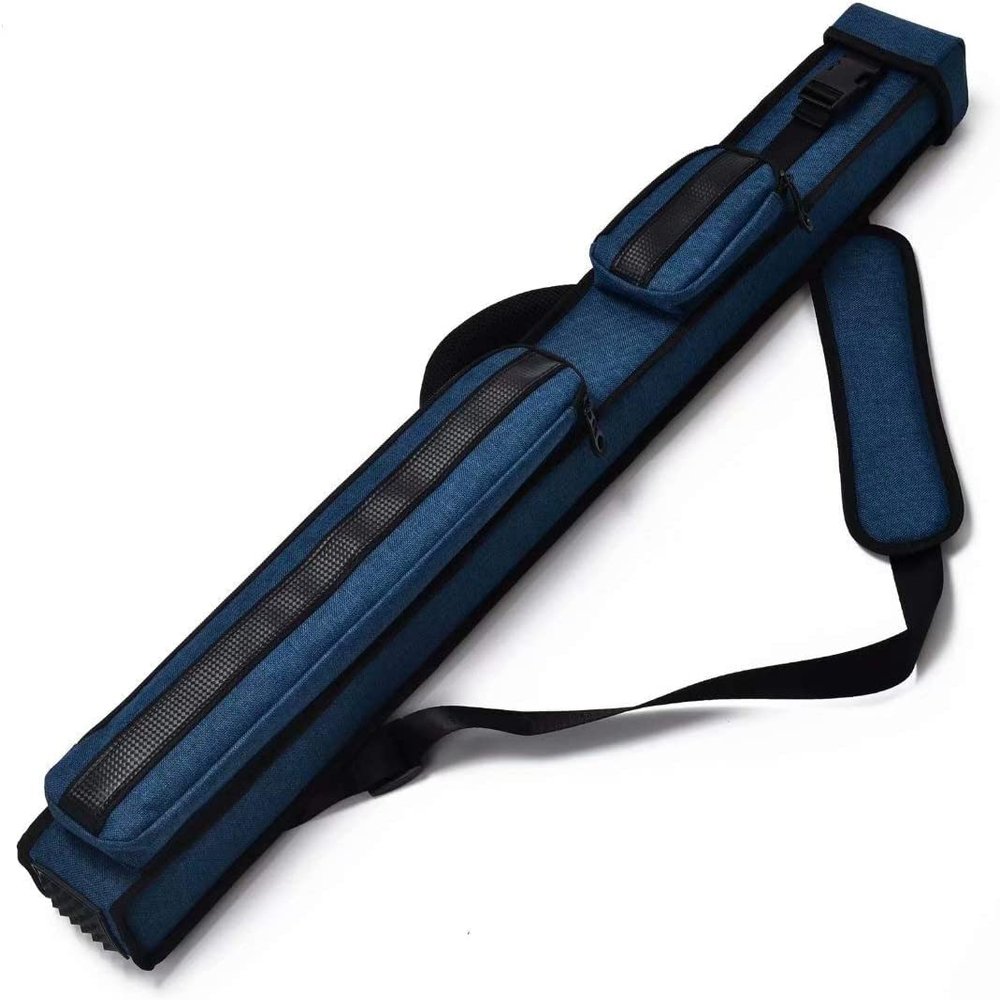Champion 2X2,2X3,3X4 Nylon Billiard Pool Cue Stick Hard Case (Blue, 2X3 pool case)