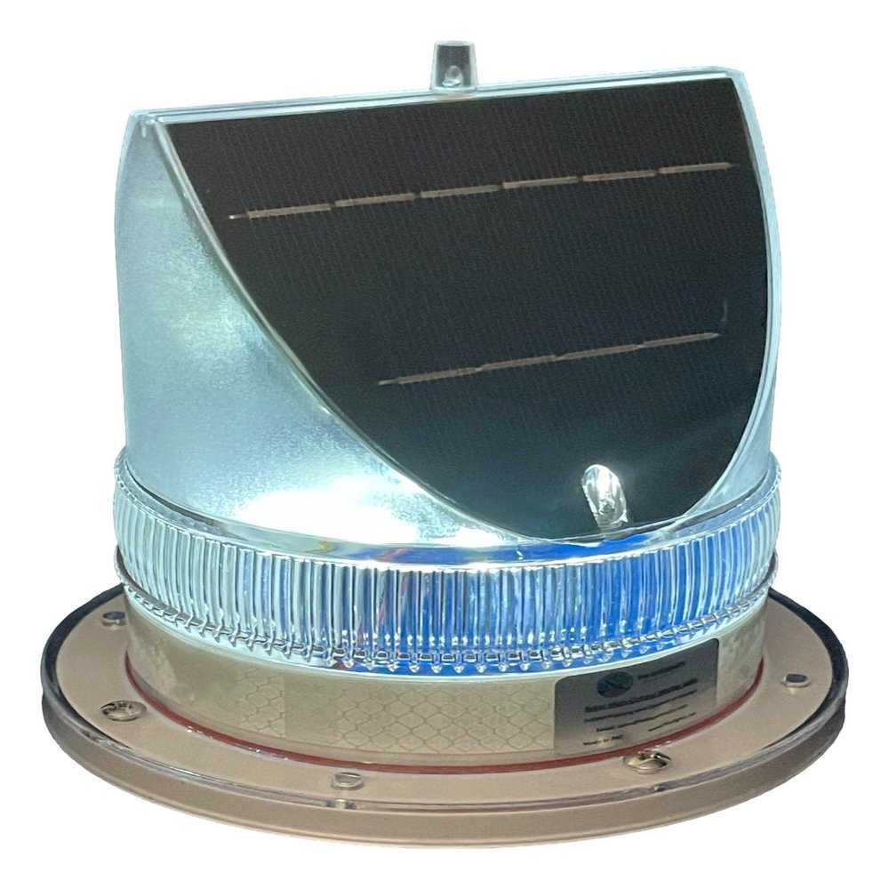 Britta Products Solar LED Dock Barge Boat Safety Warning Light - Cool White LED - Constant On and Adjustable Flash Rate