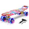 Kqpoinw Skateboards, 22" Complete Skateboard, Butterfly Mini Cruiser Skateboard for Kids Boys Girls Teens Beginners with Colorful LED Light up Wheels Skate Tool view 1