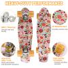 Kqpoinw Kids Skateboard, 22" Complete Skateboards for Kid,Teens,Girls,Beginners,Skate Board,Skateboards with Flower Pattern, Colorful LED Light up Wheels,Skate Tool, Ideal Gift for Girls,Kids view 3