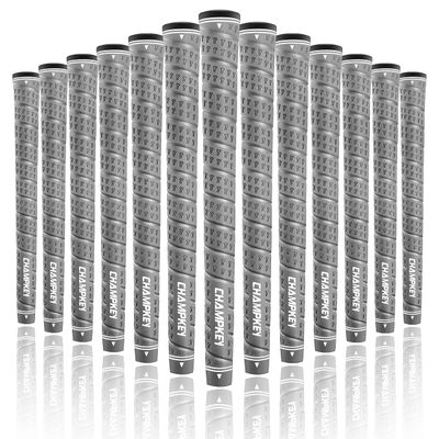 CHAMPKEY WRAP-Y Rubber Golf Grips 13 Pack (Do Not Include 15 Tapes) - All Weather Performance, High Feedback and Traction Golf Club Grips (Standard, Gray)