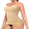 Slimming Compression Tank Tops for Women Tummy Control Shapewear Camisoles Smoothing Body Shaper Tanks(1#Beige-padded bra,Small)
