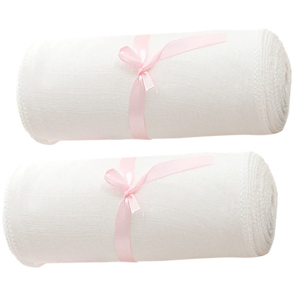 GLEAVI 2 Rolls Belly Belt Gauze Pads 4x4 for Wounds Bulk Post Pregnancy Belly Band Pharmacy Wrap Belly Support Band White Shaper Double Layer Pregnant Woman Cotton
