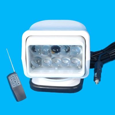 GREALY 50w Led Search Light Marine Portable Remote Control 360 Degrees Rotating 9-36v Led with Magnetic Base Led Work Light Spot Led Driving Lights Fog Lights (Color : 50w White Short.)