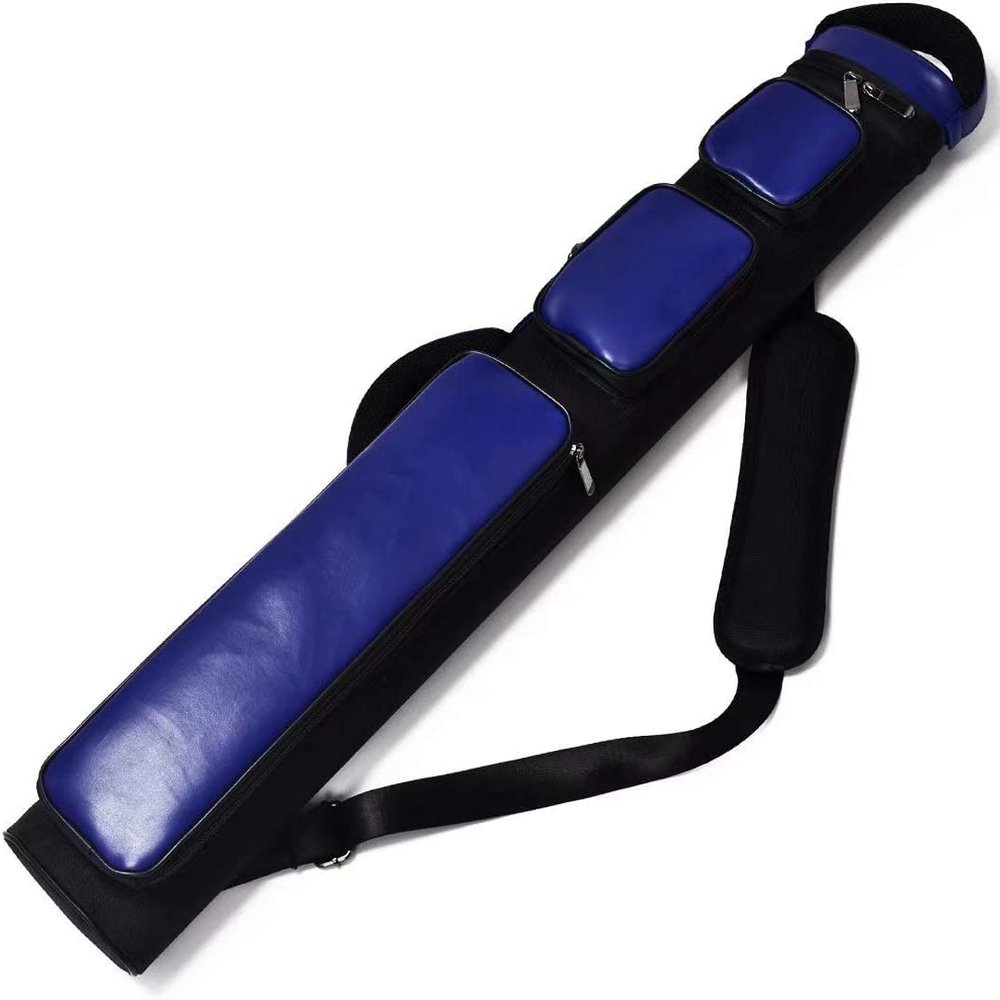 Champion 2X4,3x6 Nylon/Leatherette Billiard Pool Cue Stick Hard Carrying Case 4S2B, 6S3B (Blue, 2X4 (2B4S))