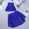 Duoremi Kids Girls Two-Pieces Dance Outfits Ballet Dance Dress Floral Lace Tops and Skirt Modern Dance Dress Blue 2-3 Years view 4