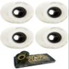 70mm Blood Orange Drift White Skateboard Wheels - 78a with Viper Strike Skateboard Bearings 8mm Precision ABEC 7 Skateboard Bearings - Bundle of 2 items view 1