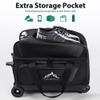 GoHimal Double Roller 2 Ball Bowling Bag with Separate Shoe Compartment for Bowling Shoes (Up To US Mens Size 15) and Oversized Accessory Pocket, Retractable Handle - Extends to 40" (Black) view 2