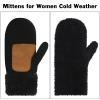 Hicdaw 6 Pairs Womens Gloves with Touchscreen Fingers Warm Fleece Lined Knit Winter Gloves for Women Men Texting Gloves (Black) view 2