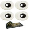 70mm Blood Orange Drift White Skateboard Wheels - 81a with Viper Strike Skateboard Bearings 8mm Precision ABEC 7 Skateboard Bearings - Bundle of 2 items view 1