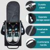 Funtery 2 Pcs Golf Shoe Bag for Travel Zippered Sports Shoe Carrier Tote Bags Golf Accessories with Ventilation Outside Pocket for Balls Tees Socks Accessories Men Women(Black, Gray) view 3