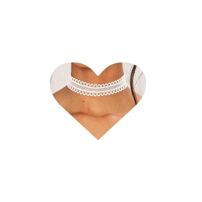 Allereyae Vintage Hollow Lace Necklace White Lace Choker Necklace Short Lace Clavicle Necklace Retro 90s Necklaces Chain Jewelry for Women
