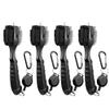 Magik 2-4 Pcs Golf Club Brush Groove Cleaner Tool 2 Sided with Retractable Zip line (Black, 4 Pack) view 1