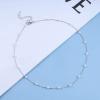 Allereyae Vintage Pearl Station Necklace Floating Pearl Necklace Beaded Pearl Choker Necklace Silver Minimal Necklace Jewelry for Women (Silver) view 3