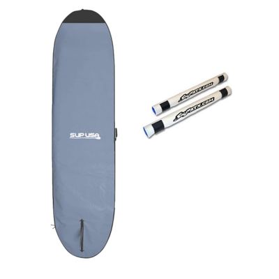 SUP USA 11' Premium Paddleboard Bag with Handle, Foam Padded, Stand Up Paddleboard Cover Case, Carrying case for outdoor (11' Gray and Round Pads)