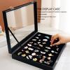 Pin Display Case, 13.8 x 9.4 x 2inch Large Capacity Transparent Pin Collection Display Frame, Shadow Box Frame for Military Medals, Beach, Jewelry Pins, Pin Gift view 3