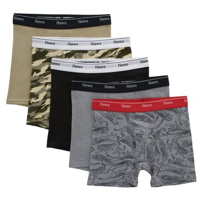 Hanes Boys Originals Briefs, Stretch Cotton Underwear, Assorted 5-pack Boxer, Assorted, Medium US