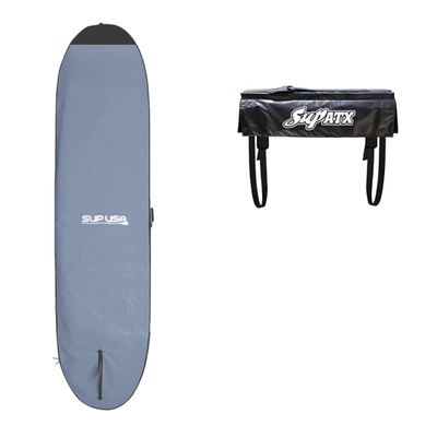 SUP USA Premium Paddleboard Bag with Handle, Foam Padded, Stand Up Paddleboard Cover Case, Carrying case for outdoor (11' Gray & Tailgate Pad)