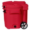 Laka Cooler with Wheels  30QT Rotomolded Insulated Rolling Hard Cooler, Telescoping Handle, Holds 24 Cans + Ice, Up to 7 Days Cold, Drain Plug, Cup Holders + Bottle Opener, Beach/Camping/Boat | Red view 3