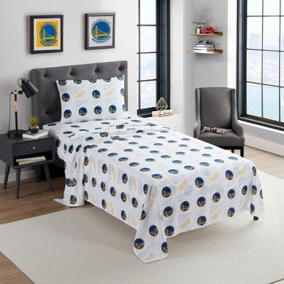 NORTHWEST Officially Licensed Golden State Warriors NBA Full Size Sheet Set  Soft Team Logo Bedding for Dorms, Bedrooms, Fan Caves & Game Day Style
