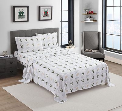 Officially Licensed Milwaukee Bucks NBA Twin Size Sheet Set  Soft Team Logo Bedding for Dorms, Bedrooms, Fan Caves & Game Day Style