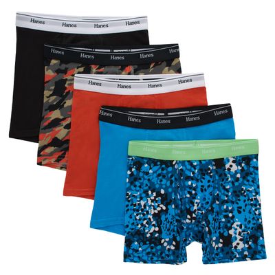 Hanes Boys Originals Briefs, Stretch Cotton Underwear, Assorted 5-pack Boxer, Assorted, Medium US
