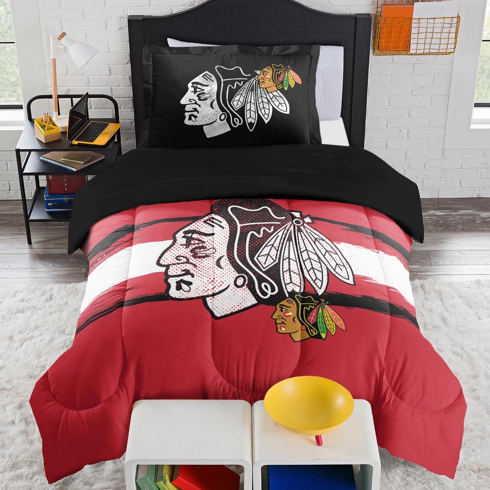 Northwest NHL Chicago Blackhawks Comforter & Sham Set Twin/Twin XL