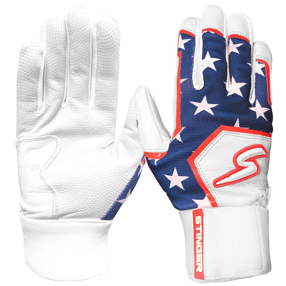 Stinger Sports Winder Series Batting Gloves - Adult Medium, Merica USA