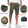 JMIERR Mens Casual Shorts - Cotton Drawstring Summer Beach Stretch Waist Twill Chino Dress Golf Travel Essentials Shorts with Pockets for Men, L, S1 Grey Green view 4
