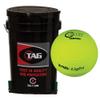 TAG Ball Bucket Kit with 24 Sponge Softballs, 6 Gallon Black Ball Bucket with Padded Lid, Yellow Multi-Use Balls for Indoor Use view 1