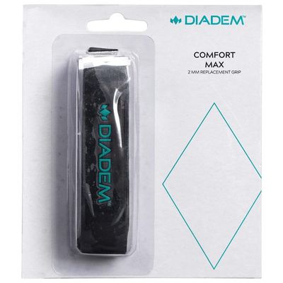 Diadem Comfort Max Replacement Grip (Black/Teal) | Tennis Racket Grip Tape | Strong Adhesive, Long Lasting Comfort, Non Woven Polyurethane | 2 mm Thickness