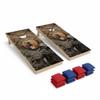Bow Hunter with Bear Cornhole Wood Board Skin Wraps  Fits 2 Regulation Boards, Free Laminate, Vintage Outdoor Design, Durable Laminated Material Portable, Tailgating, Backyard, Party, BBQ (Wrap Only) view 1