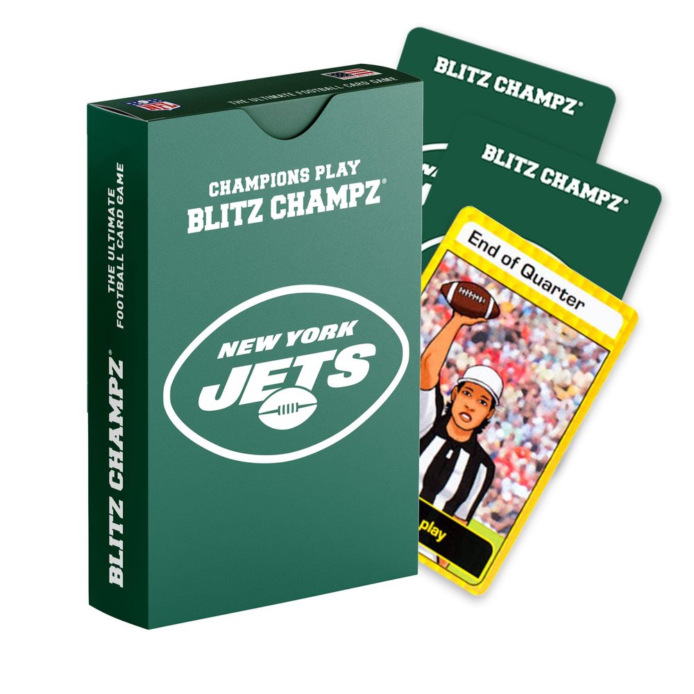 Blitz Champz New York Jets  Officially Licensed NFL Playing Cards & Jets Gifts for Men & Women, Fun Travel Card Games for Adults & Kids Ages 7+, Ideal Camping Games for Friends & Family Game Night