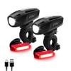 BV Super Bright Bike Light Set USB Rechargeable - Headlight & Taillight, Waterproof IP44 Bicycle Light, 3 Light Modes Including Flash Mode for Safety, Easy to Install and Fits All Bicycles view 1