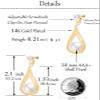 Clip On 14MM Big Pearl Dangle Formal Non Pierced Earrings for Women Costume Jewelry, 53.2mm, Rose Gold, Pearl view 3