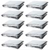 GALAXYLENSE 10 Packs Thermal Mylar Blanket Emergency for Survival First Aid Kits Army Outdoors Hiking Camping Bug Out Trauma Desert All Weather Condition Protection Silver Color view 1