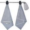 Muka 2 PC Personalized Golf Towel Embroidered Logo with Magnet Microfiber Waffle Texture Heavy-Duty 16x20 inch-Grey view 1
