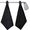 Muka 2 PC Microfiber Golf Towel with Magnet Waffle Texture Heavy-Duty 16x20 inch-Black view 1