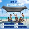 CROWN SHADES 7x7 Beach Tent Sun Shelter, Easy Pop Up Beach Canopy Shade, Portable Outdoor Carpas UPF50+, Includes 4 Poles Adjustable Aluminium, Extra-Large Big Sand Shovel, Grey view 3