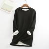 tuduoms 2 Piece Outfits Women's Fleece Sweatsuit Winter Warm Sherpa Lined Tracksuit Solid Crewneck Sweatshirts and Sweatpants view 2