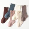 Baby Girls Knee High Socks Tube Ruffled Non Slip niform Stockings Toddlers School Leggings (A-Brown, 0-6 Months) view 3