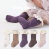 Knee High Socks Newborn Infants Girls Tube Ruffled niform Long Stockings Infant Non-Slip (a-Brown, 6-12 Months) view 2