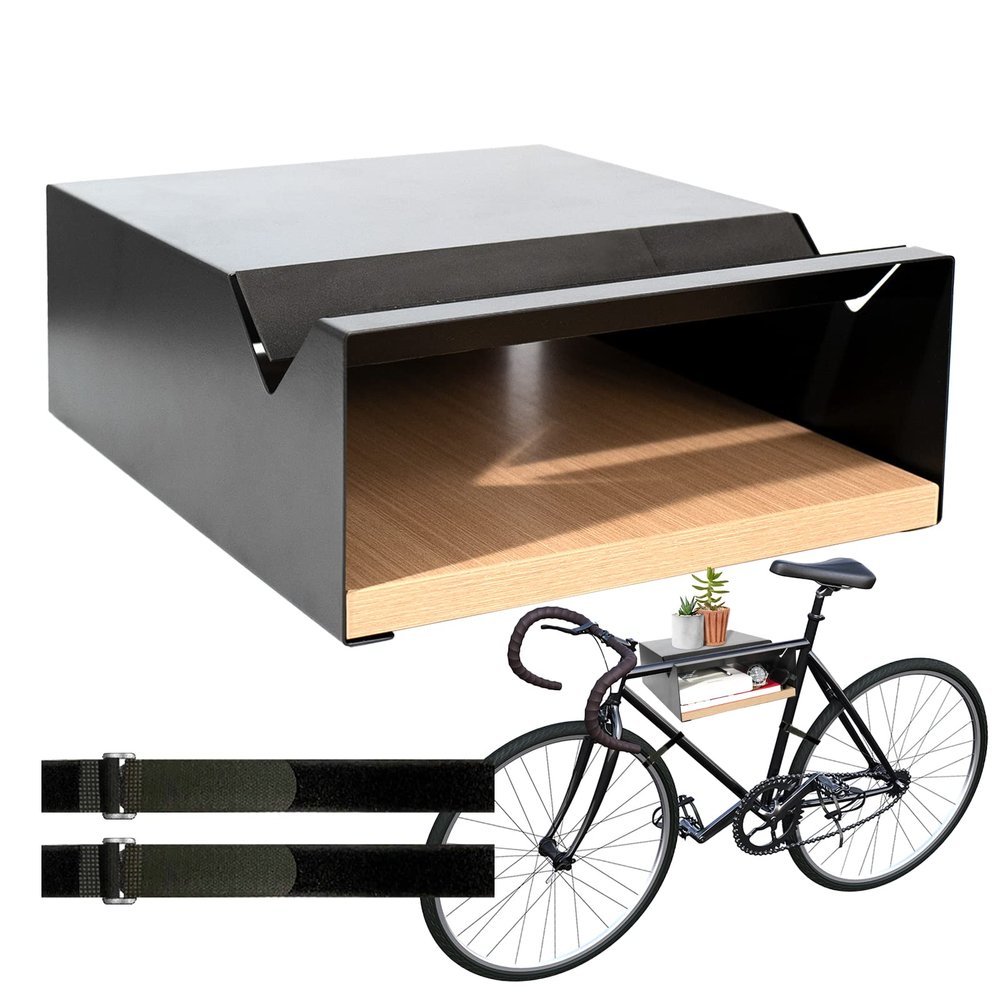 MOSHAY Bicycle Wall Mount S-Rack Bicycle Holder Aluminium Wood - Bicycle Mount for Road Bike Gravel Bike Touring Bike - Bicycle Stand Wall Indoor Storage for Garage Living Room
