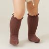 Baby Girls Knee High Socks Tube Ruffled Non Slip niform Stockings Toddlers School Leggings (A-Brown, 18-24 Months) view 4