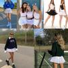 XNMAYA Women Pleated Tennis Skirt High Waisted Golf Athletic Skort Mini Skirts with Shorts Pockets Workout Running Apparel Dark Green X-Small view 3