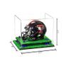 Better Display Cases Acrylic Mini - Miniature Football Helmet (not Full Size) Display Case with Clear Case, Dark Blue Risers and Turf Base (V45/A003) view 2