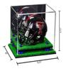 Better Display Cases Acrylic Mini - Miniature Football Helmet (not Full Size) Display Case with Mirror Case, Dark Blue Risers and Turf Base (V45/A003) view 2