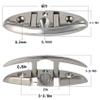 316 Stainless Steel 6 inch Folding Boat Cleat with Back Plate,Flip up Dock Cleat for Deck and Boat,Boat Tie Down Cleats Boat Dock Cleats Folding Cleat Pop Up Cleat Dock Cleats with Fasteners(4 Pack) view 2