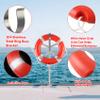 23" Life Ring Boat Safety Throw Ring with Water Floating Lifesaving Rope 50 and Bracket for Boating Safety - Orange view 2